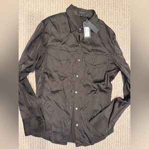Love this shirt! Rag & Bone silk snap shirt. NWT